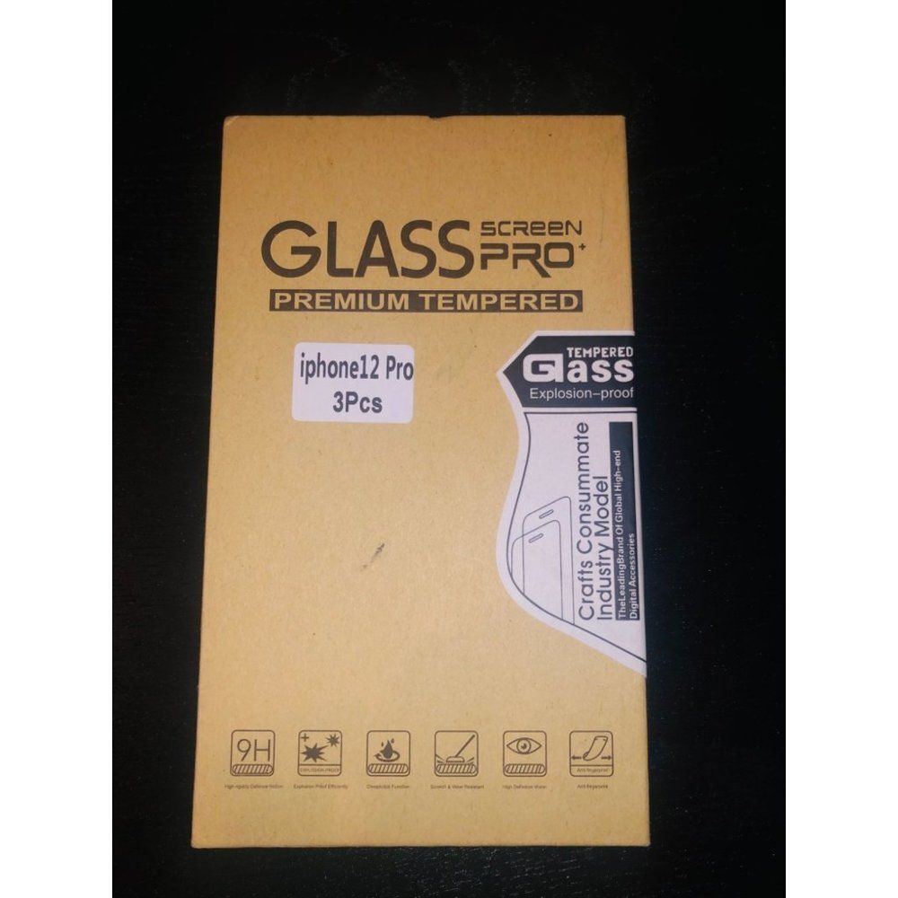 Brand New Glass Screen Pro Premium Tempered iPhone 12 Pro 3 Pcs